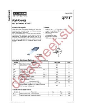 FQPF70N08 datasheet  