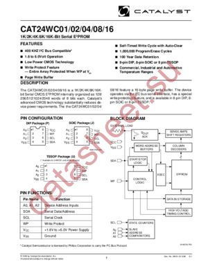 CAT24WC16LI-TE13D datasheet  