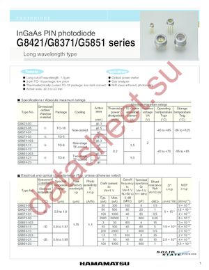 G8371-01 datasheet  