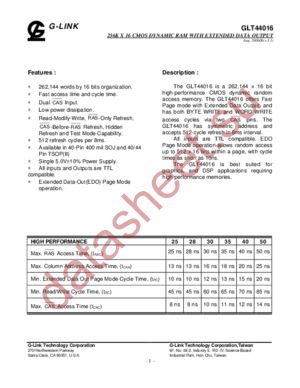 GLT44016-25J4 datasheet  