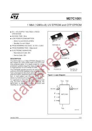 M27C1001-70F1TR datasheet  