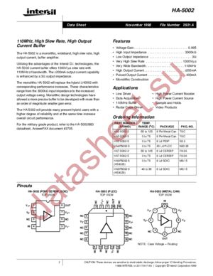 HA2-5002-5 datasheet  