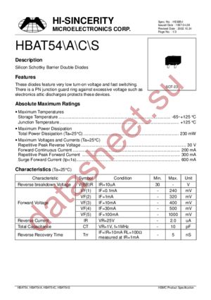 HBAT54S datasheet  