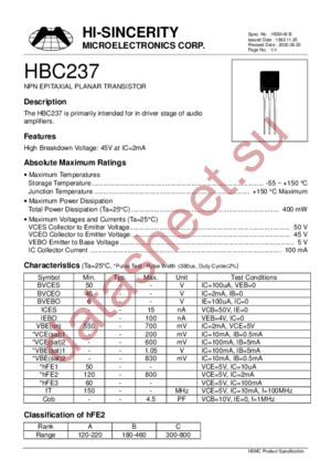 HBC237 datasheet  