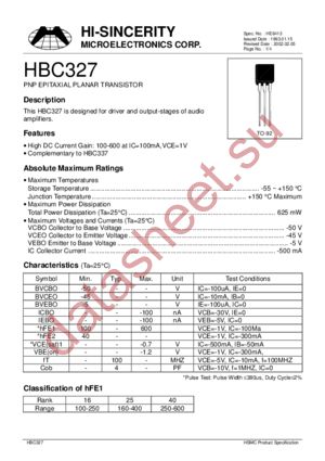 HBC327 datasheet  