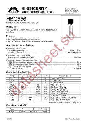 HBC556 datasheet  