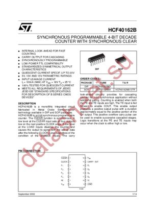 HCF40162 datasheet  