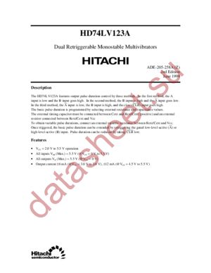 HD74LV123A datasheet  