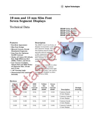 HDSP-315G-NI400 datasheet  