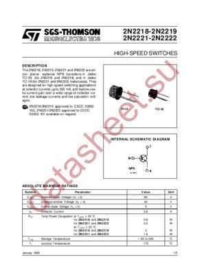 2N2218-2N2219 datasheet  