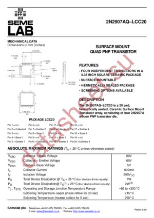 2N2907AQLCC20 datasheet  