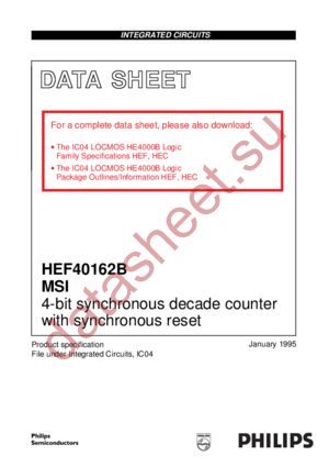 HEF40162 datasheet  