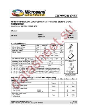 JANTX2N4854U datasheet  