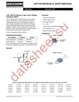 HGTP14N37G3VL datasheet  