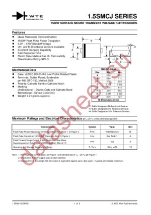 1.5SMCJ43A datasheet  