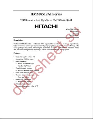 HM628512AI datasheet  