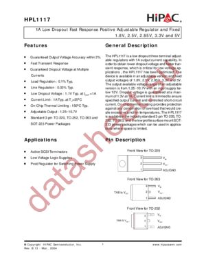 HPL1117-50V datasheet  