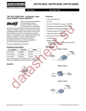 HUF76145S3ST datasheet  