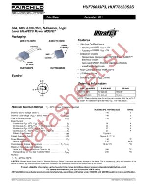 HUF76633S3ST_NL datasheet  