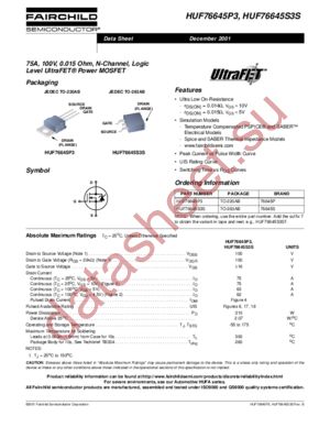 HUF76645S3S_NL datasheet  