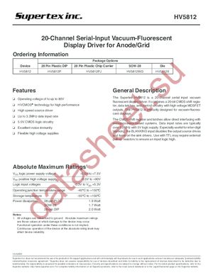 HV5812PJ datasheet  