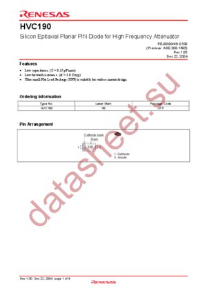 HVC190 datasheet скачать даташит