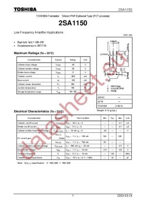 2SA1150 datasheet  