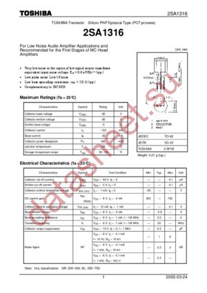 2SA1316 datasheet  