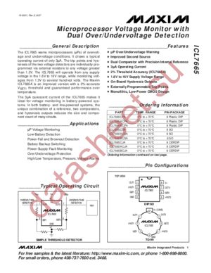 ICL7665ACPA datasheet  