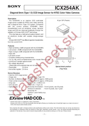 ICX254AK datasheet  