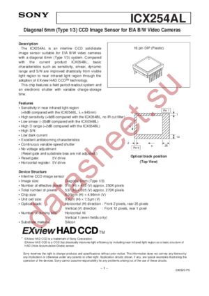 ICX254AL datasheet  