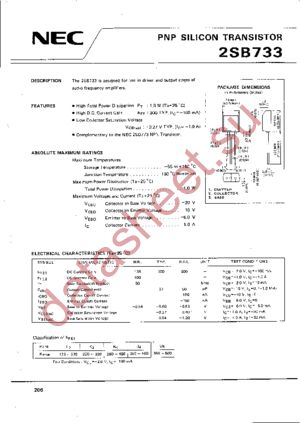 2SB733 datasheet  