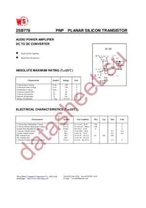 2SB778 datasheet  