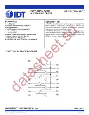 IDT74FCT2244CTPG datasheet  