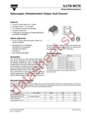 MCT6-X007 datasheet  