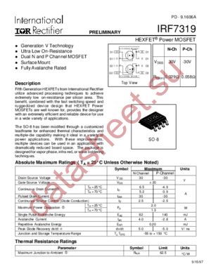 IRF7319TR datasheet  