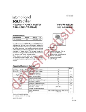 IRF7Y1405CM datasheet  