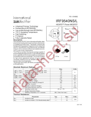 IRF9540NSTRL datasheet  