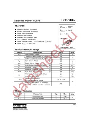 IRFS510A datasheet  