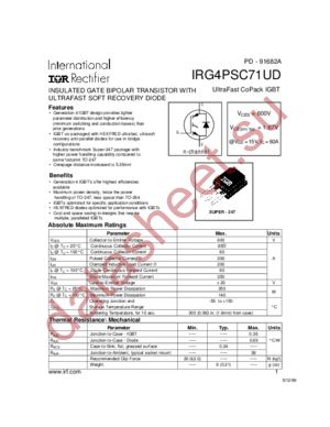 IRG4PSC71UD datasheet  