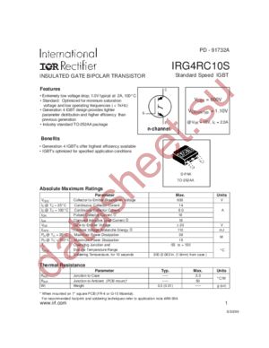 IRG4RC10STRR datasheet  