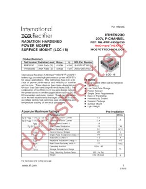 IRHE9230 datasheet  