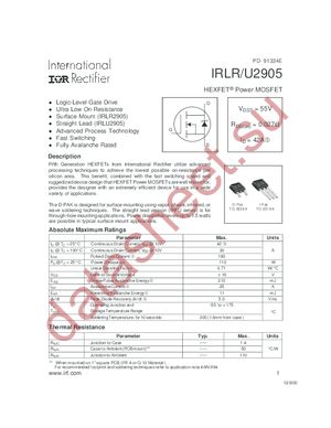 IRLR2905TR datasheet  