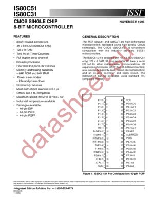 IS80C31-24PLI datasheet  