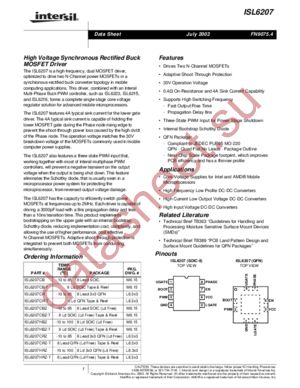 ISL6207CRZ-T datasheet  