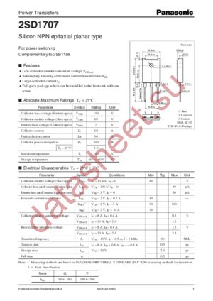 2SD1707 datasheet  