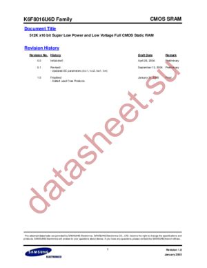 K6F8016U6D-XF70 datasheet  