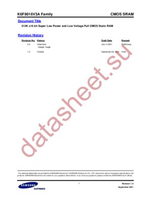 K6F8016V3A-F datasheet  