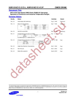 K6R1016C1C-I15 datasheet  