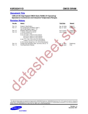 K6R3024V1D-HC12 datasheet  